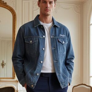 Phat Farm Indigo Denim Jacket with Logo - Size XL - NWOT